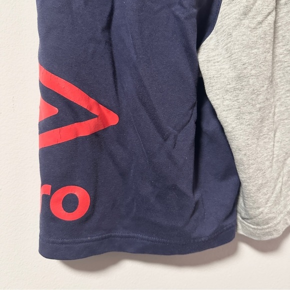 Vintage Umbro Gray Navy Blue Logo Two-Toned Sweat Shorts Youth Size XL 16/18 - Picture 11 of 15